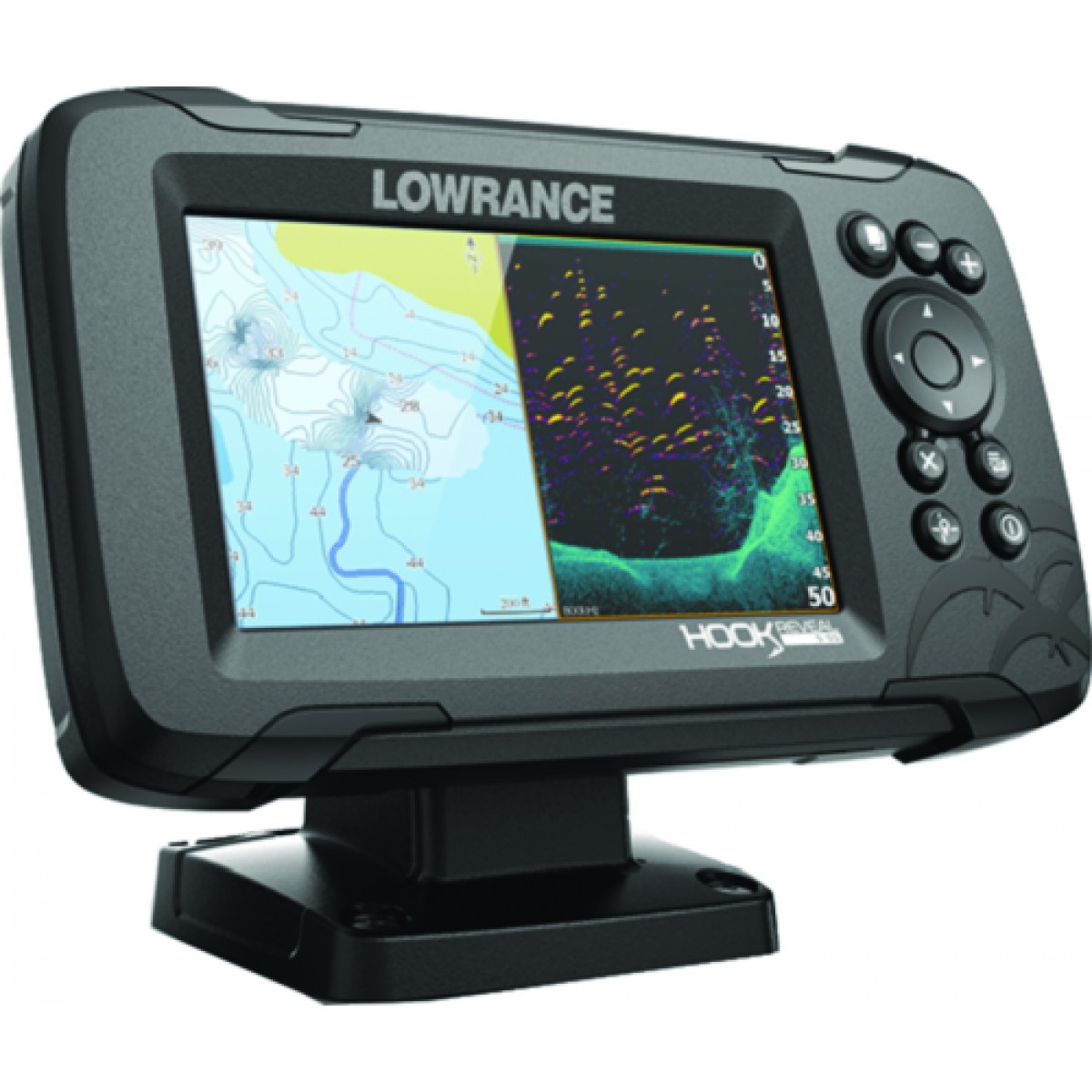 Lowrance Hook Reveal Fishfinder With Transducer And C Map